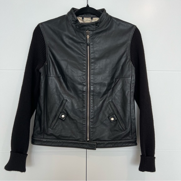 Luciano Abitboul Jackets & Blazers - Luciano Abitboul Genuine Leather & Knit Jacket